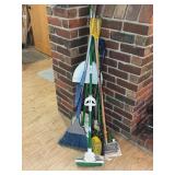Cleaning Supplies Including Brooms, Dustpans, Mops, and Fly Swatters