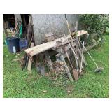 Yard and Garden Tools with Trimmer and Bench