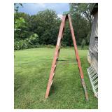 Red Fiberglass Step Ladder