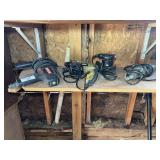 Power Tools Including Craftsman Drill, Rockwell Drill, Craftsman Sander, and Black and Decker Screwdriver