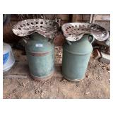 Converted Milk Can and Tractor Seat Stools