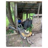 Sunbeam Electric Lawnmower, Tires, Wire, and Wooden Swing
