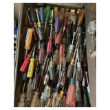 Drawer of assorted screwdrivers