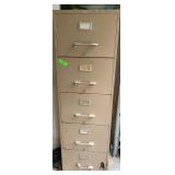 Five drawer metal filing cabinet