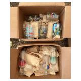 Disney glasses and assorted clear stemware