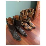 Two pairs of men’s cowboy boots - Tony Lama & Laramie