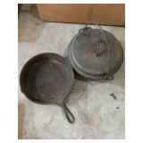 Cast-iron skillet and Dutch oven