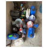 Assorted oils, windshield wiper fluid, paint thinner, gear lubricant and more