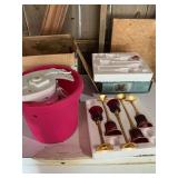 Red votive candleholders, rival electric ice cream maker