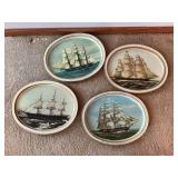 4 Metal ship pictures 15”