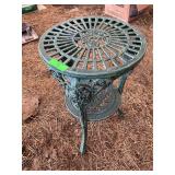 Green cast-iron small table 16” diameter