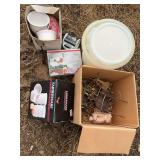 Storage containers, ramekins, and plate holders