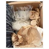 Assorted clear stemware