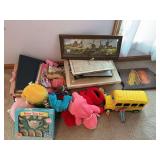 Assorted toys, photo, albums, and more