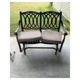 Metal Patio glider with walking canes