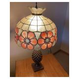 Pineapple lamp with Tiffany style shade  28” tall