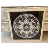 Framed Cut Lace Wall Hanging