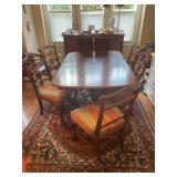 Finch Ball and Claw Antique Table with 5 Chairs