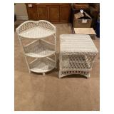 Wicker Corner Shelf & Side Table