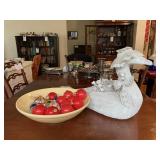 Duck Centerpiece + Bowl of Ornaments