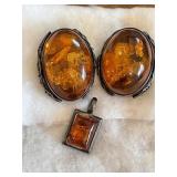 1 1/4" Sterling Silver Earrings & 1" Pendant