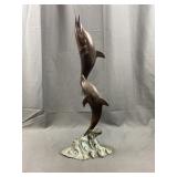 Bronze Dolphin Statue