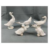 Lladró Geese and Duckling Figurines