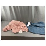 Nordstrom Rack Pink Throw & Teal Pillowcase