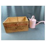 Scottish Cream Crate & Watering Can