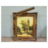 Framed De la Vega Oil Painting on Canvas