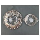 Silver Inlaid Glass Plates