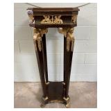 Antique Bronze Empire Style Walnut Pedestal