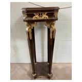 Antique Bronze Empire Style Walnut Pedestal