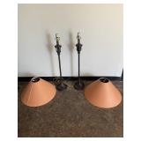 2 Torchiere Lamps with Shades
