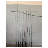 Lot Of 10 Fishing Poles