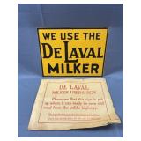 Vintage DeLaval Milker Dairy Farm Sign