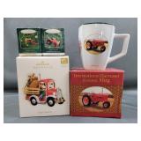 Truck and Tractor Mug and Ornaments Lot
