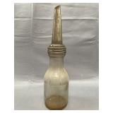 Vintage Mass One Liquid Quart Oil Bottle
