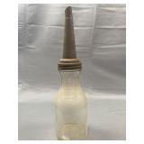 Vintage Mass One Liquid Quart Oil Bottle