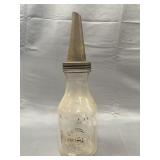 Vintage Huffman One Liquid Quart Oil Bottle