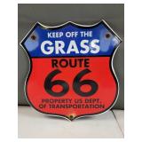 Vintage Route 66 Keep Off The Grass Sign