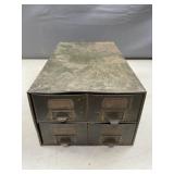 Antique Las-Stik Metal Storage Cabinet