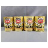 Four Empty Phillips 66 Trop-Artic Motor Oil Cans