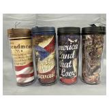 Four Reflective Art Tumblers