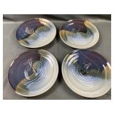 4 Signed Pottery Plates