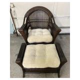 Pier 1 Imports Wicker Armchair w/Ottoman