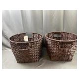 2 Faux Wicker Indoor Outdoor Basket