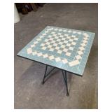 Vintage Tile Top Wrought Iron Table