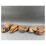 5 Vintage Baseball Gloves & Mitts