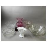 Vtg. Molded Glass, Carnival Glass & Arcoroc Bowl